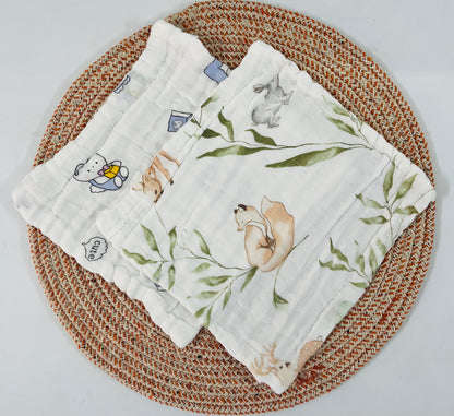 Six-Layer Muslin Washcloths – Pack of 2 (25 x 25 cm)